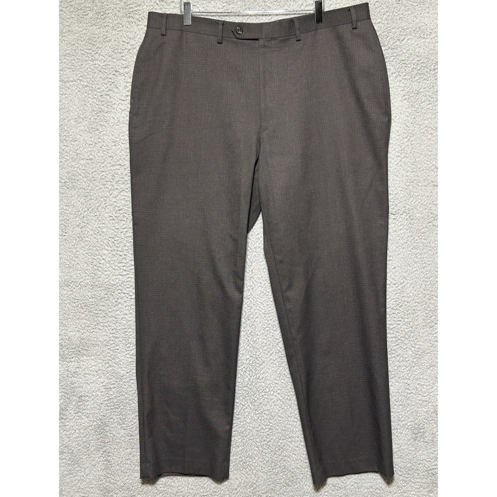 Ralph Ralph Lauren Plaid Dress Pants Brown Slacks Flat‎ Front Chinos Mens 40x32